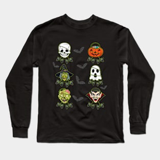 Halloween Skeleton Gaming Witch Vampire Zombie Long Sleeve T-Shirt